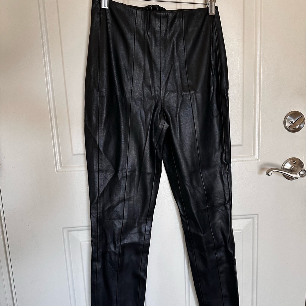 Blank NYC Men's Sleek Black Leather Pants